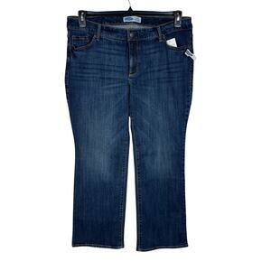 Old Navy SZ 18 Plus SHORT Bootcut Jeans Stretch Mid-Rise Pockets Zip-Fly Blue